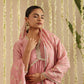 Rust Anarkali with Chiffon dupatta