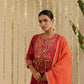 Maroon and Orange Tassle Suit set