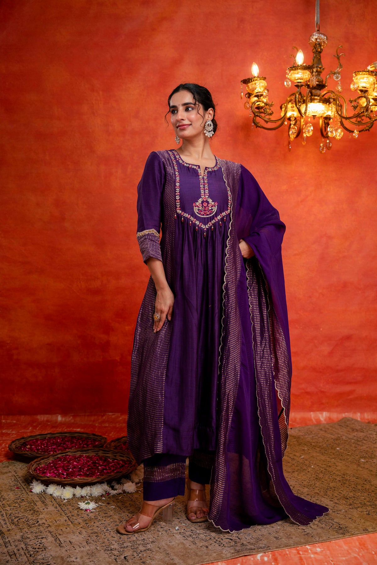 Purple with Side tissue Stripes
