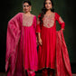 Hot Pink suit with tissue Dupatta
