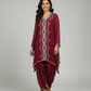 Deep Fuschia Georgette Kaftan Dhoti Set
