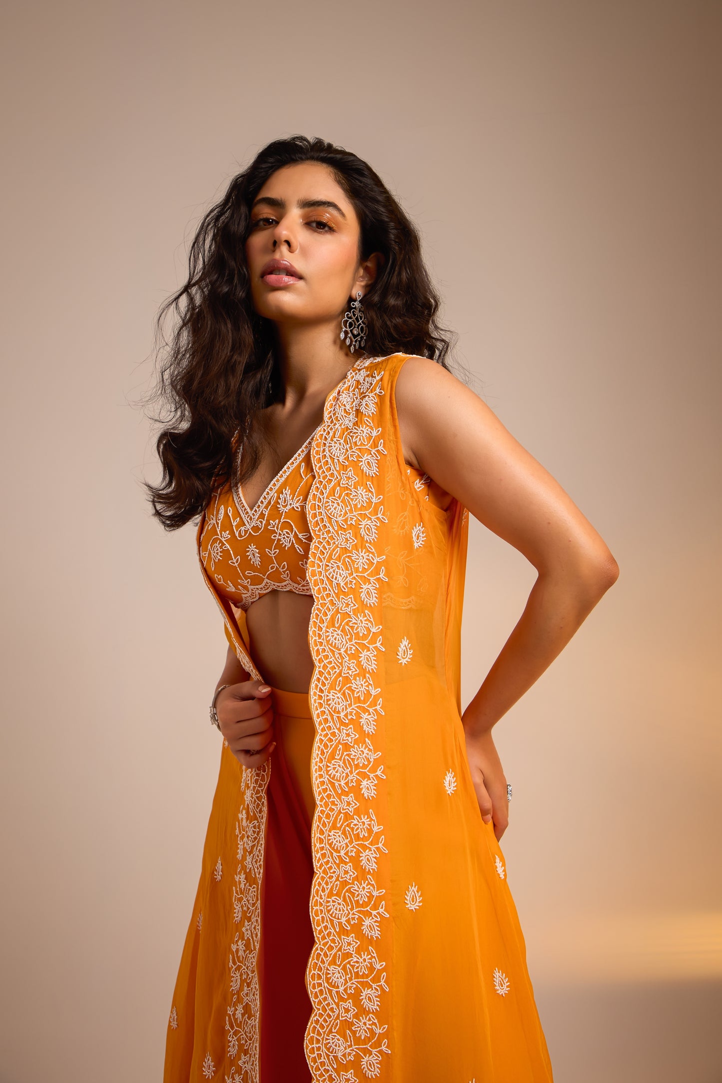 Embellished Plazzos set with Cape