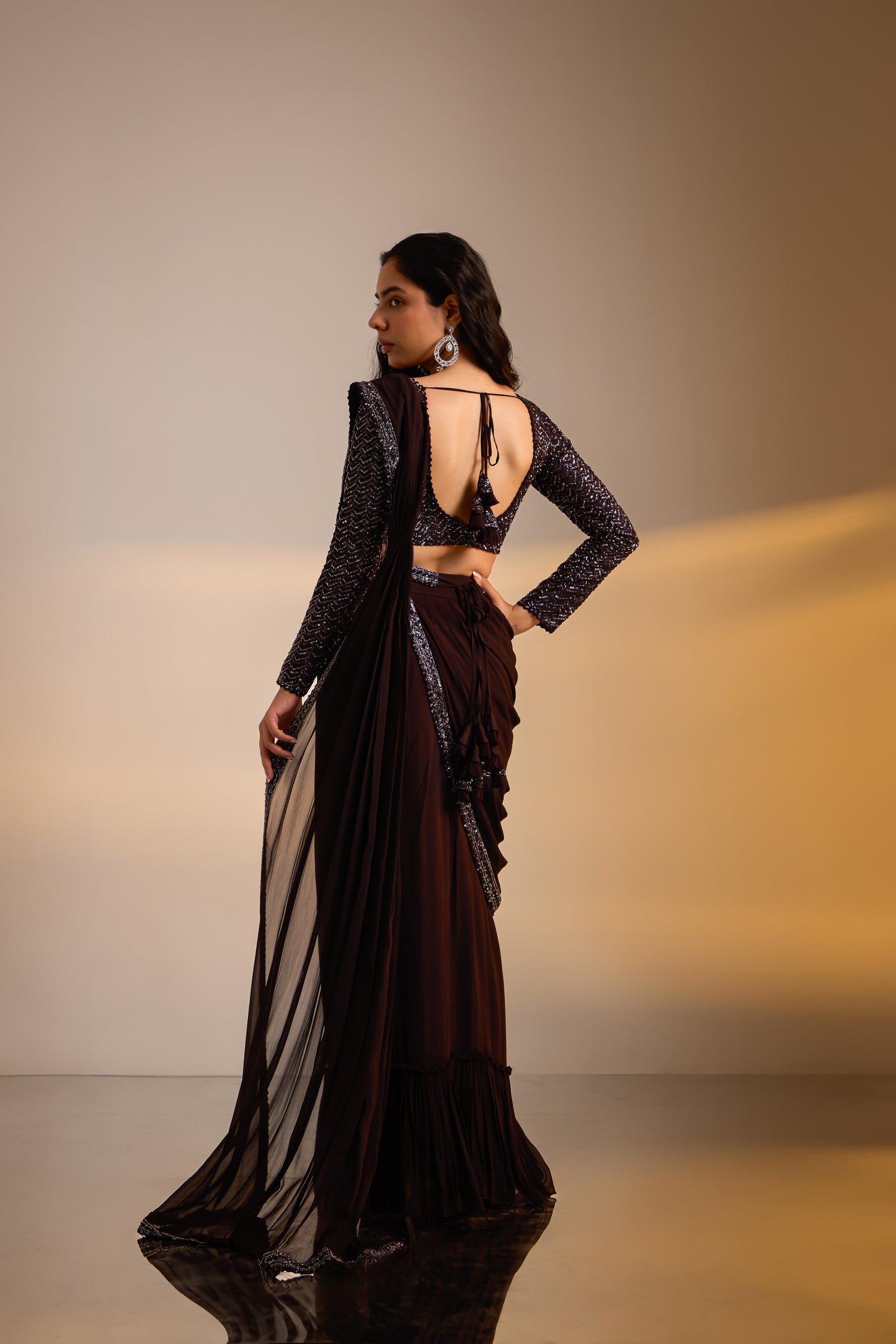 Embellished Pre Draped Saree