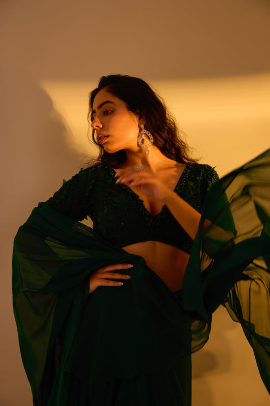 Embellished  Lehenga Draped Saree