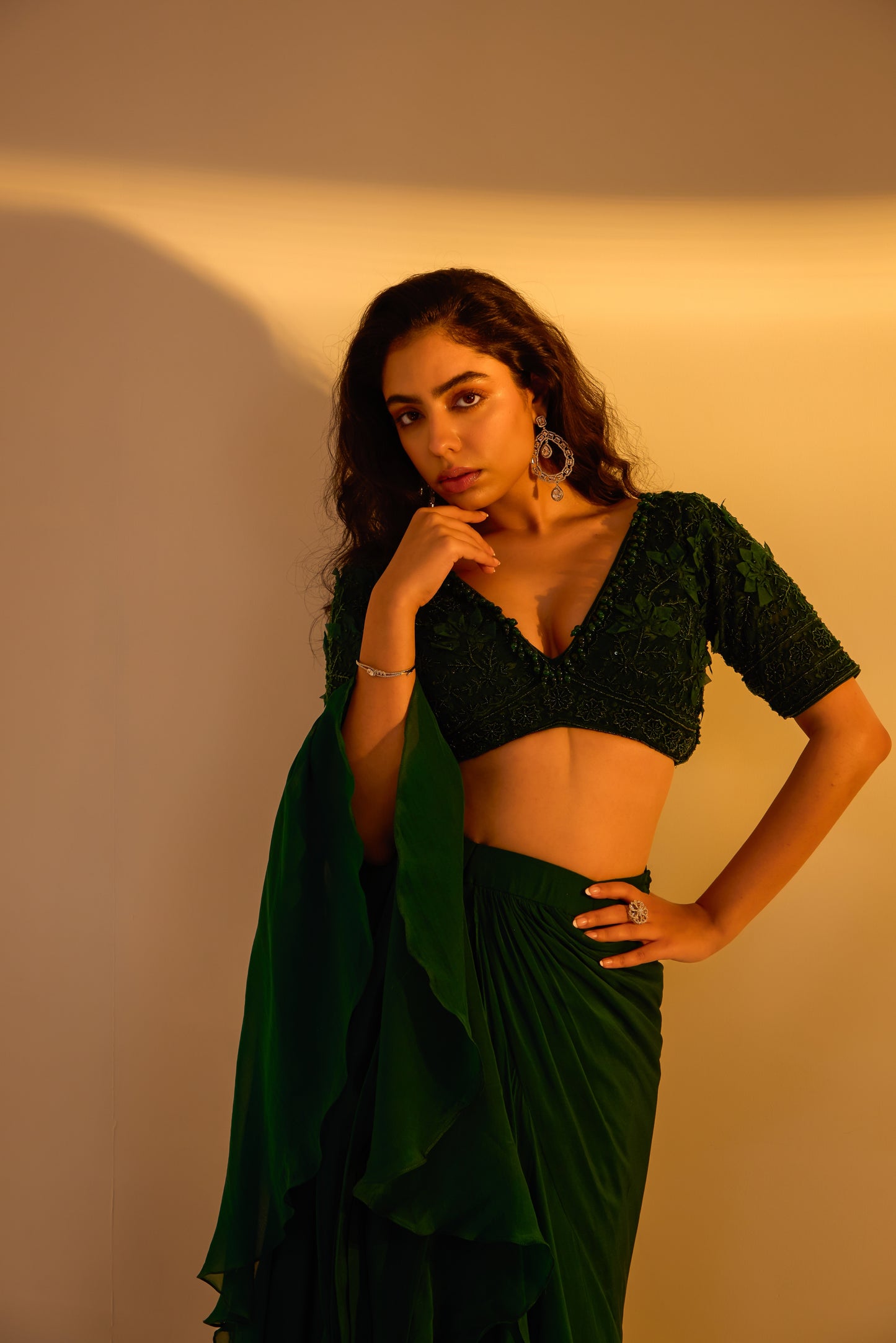 Embellished  Lehenga Draped Saree
