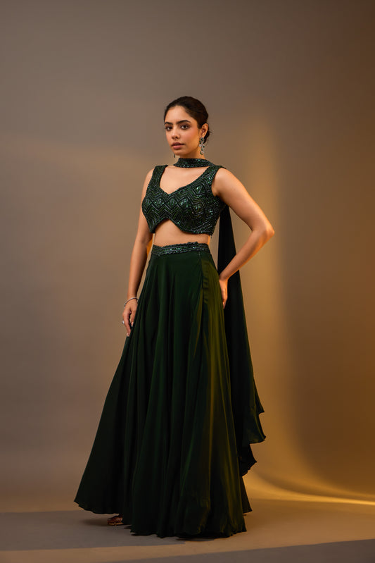Embellished Sharara set with Dupatta