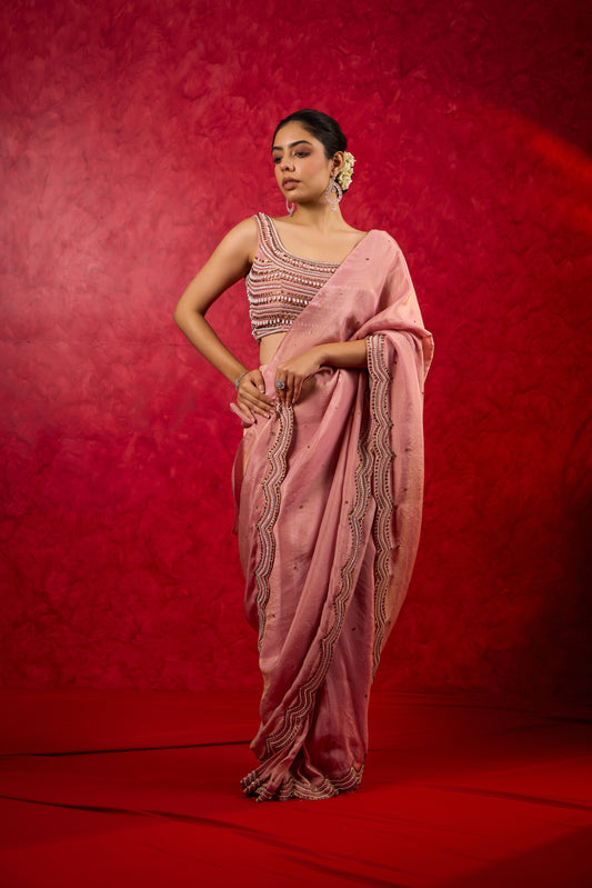 Embellished Pre Draped Saree