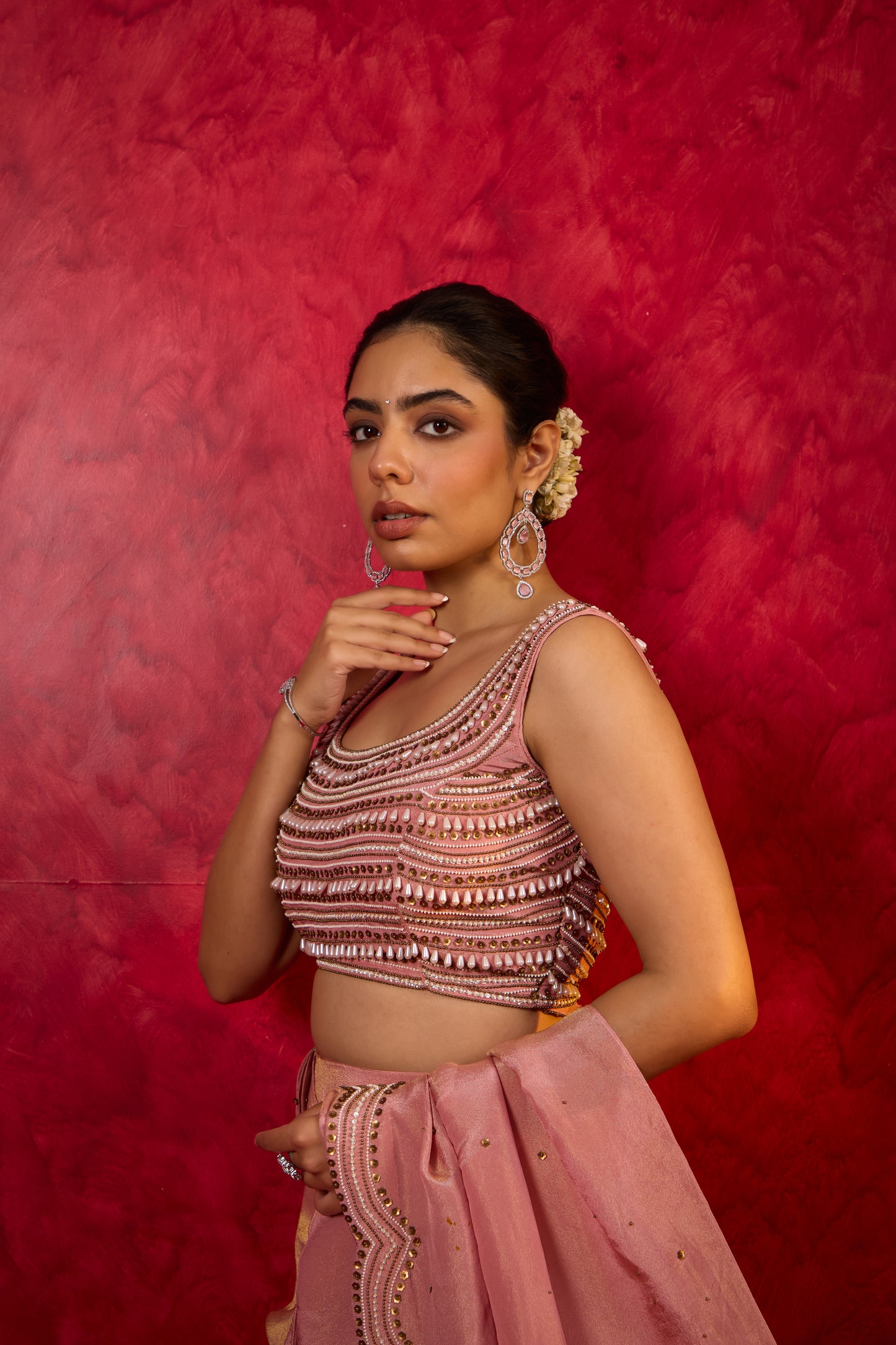 Embellished Pre Draped Saree