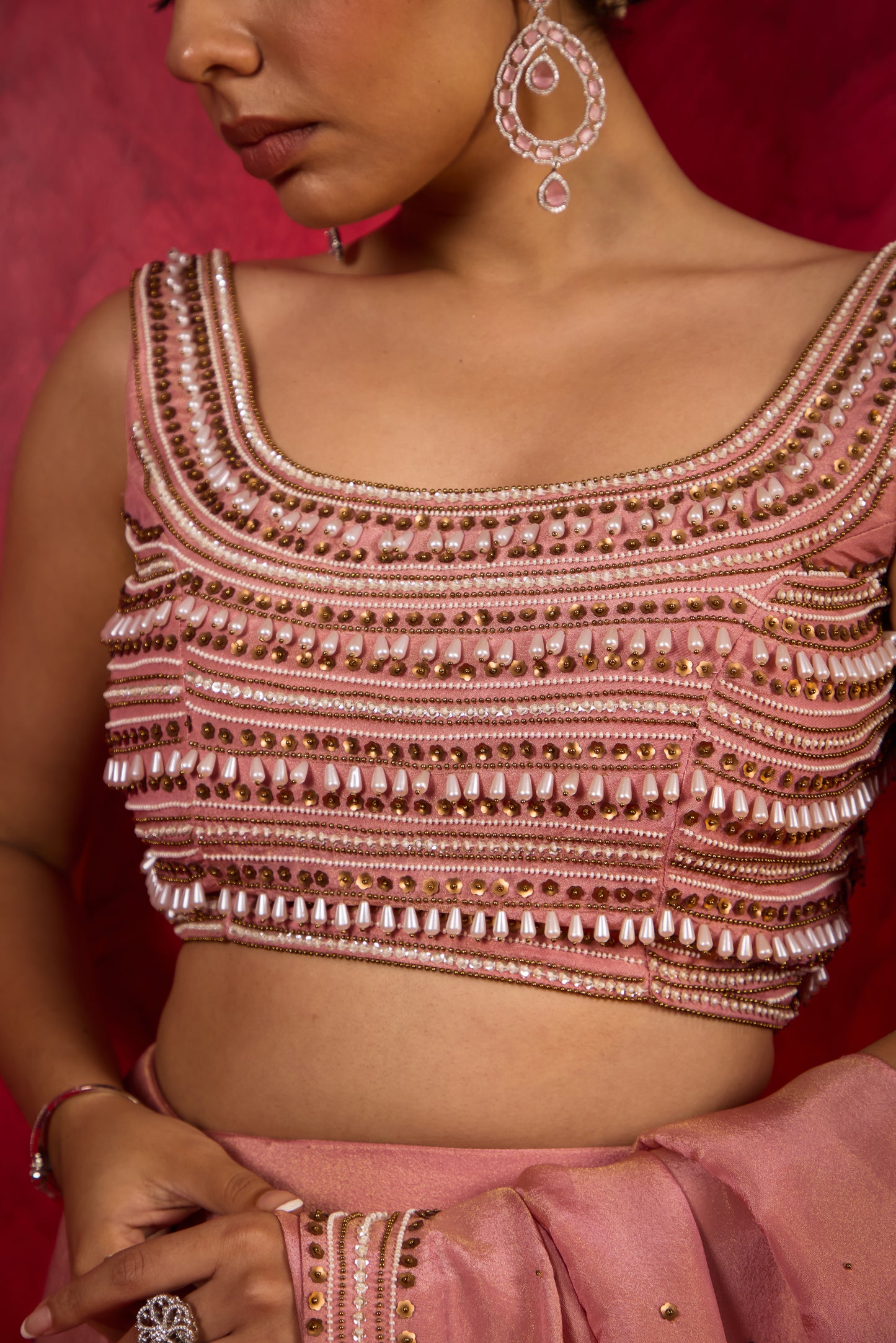Embellished Pre Draped Saree