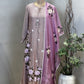 Mauve floral kurta set