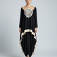 Black Bohemian Hoisery set with modern applique