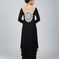 Black Bohemian Hoisery set with modern applique