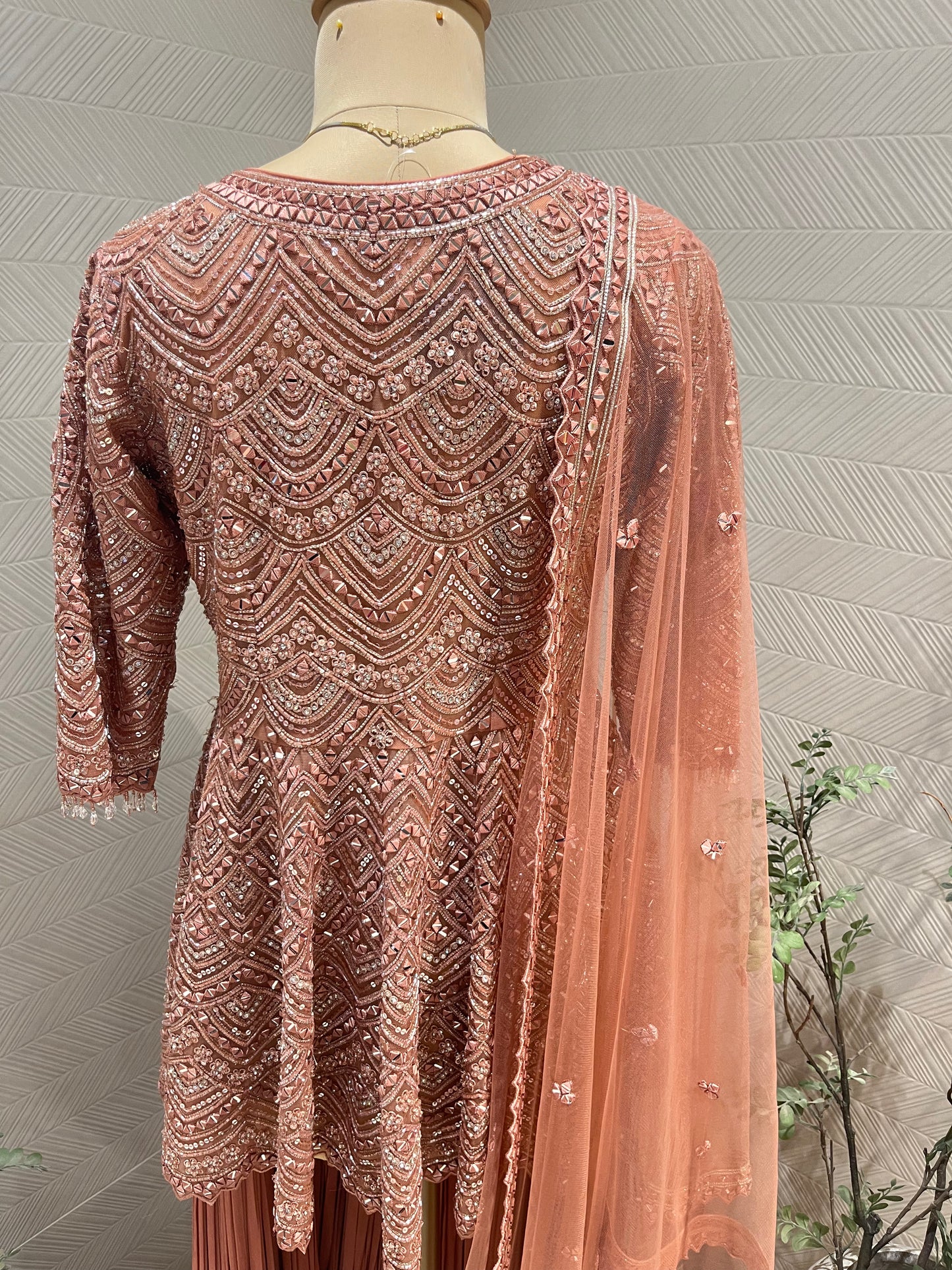Blush rose embroidered Sharara set