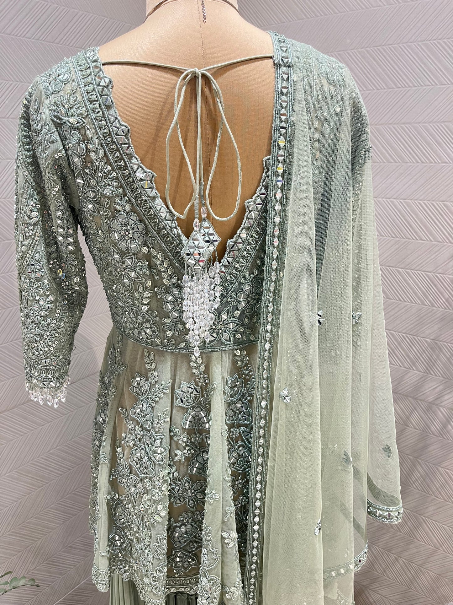 Mint green Sharara set