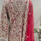 Ruby red pleated Sharara set