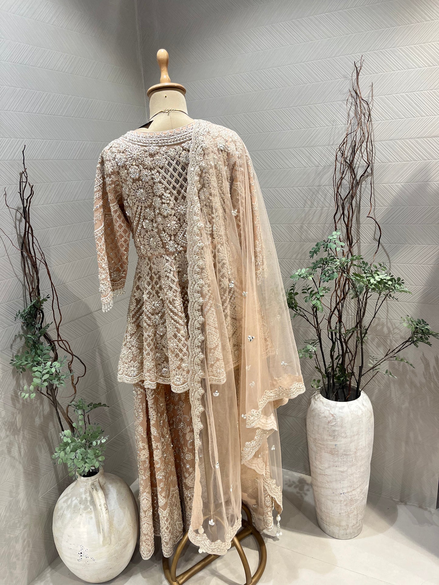 Blush Peach Sharara Set