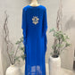 Royal Blue leather work Kaftan