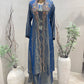 Blue Tissue Jacket Set