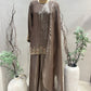 Dark Rose Gold Tissue Sharara Set