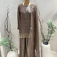 Dark Rose Gold Tissue Sharara Set