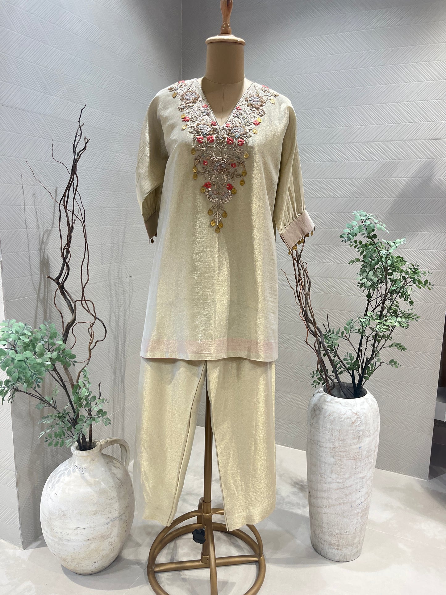 Gold Tissue Co-ord Set