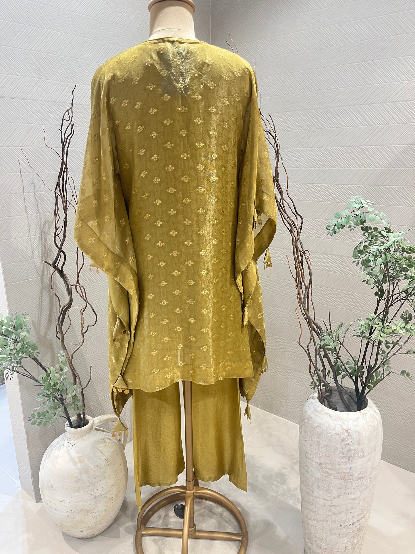 Gold Banarsi Kaftan Set