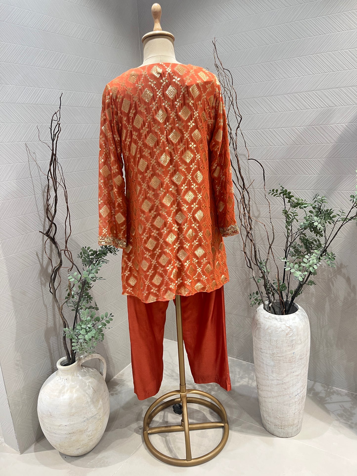 Orange Banrasi Co - ord Set