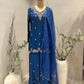Blue Zardozi Sharara Set