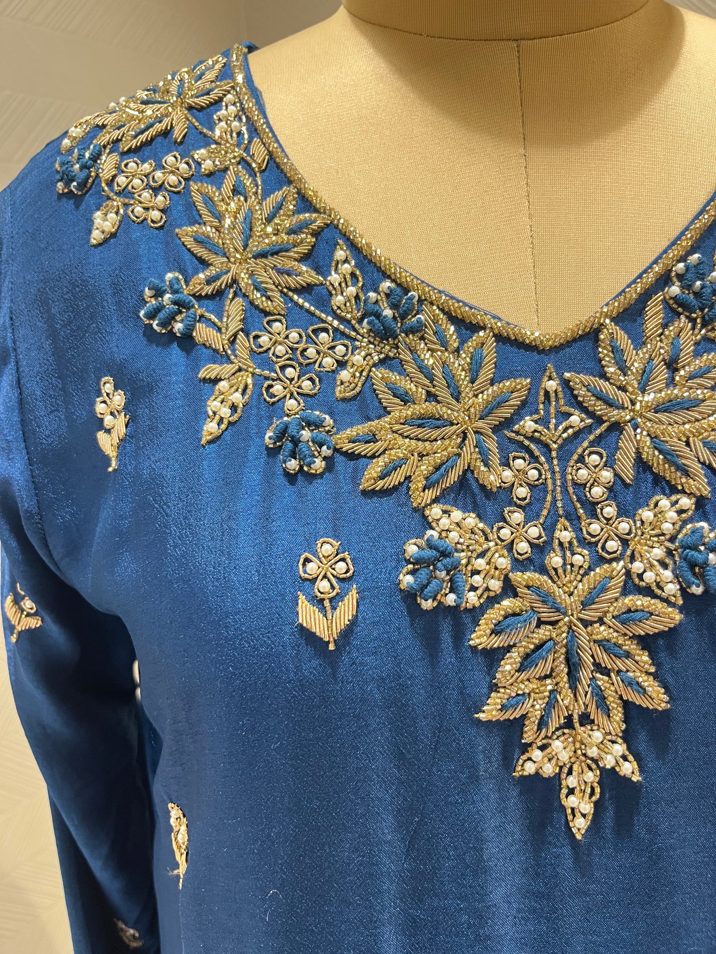 Blue Zardozi Sharara Set