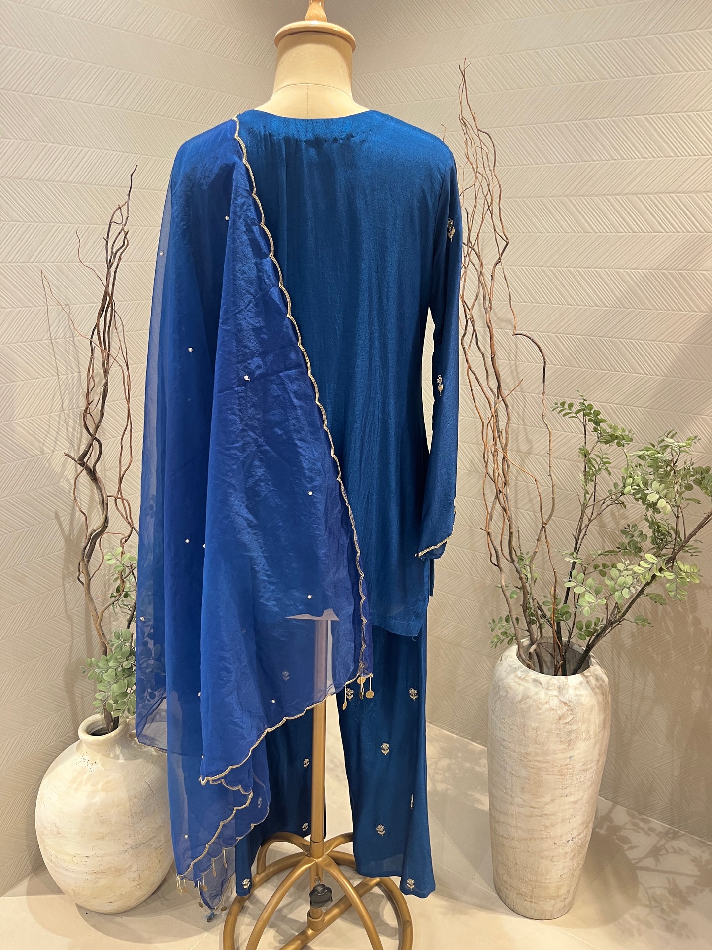 Blue Zardozi Sharara Set