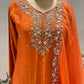 Orange Dabka Silk Sharara