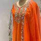 Orange Dabka Silk Sharara