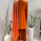Orange Dabka Silk Sharara