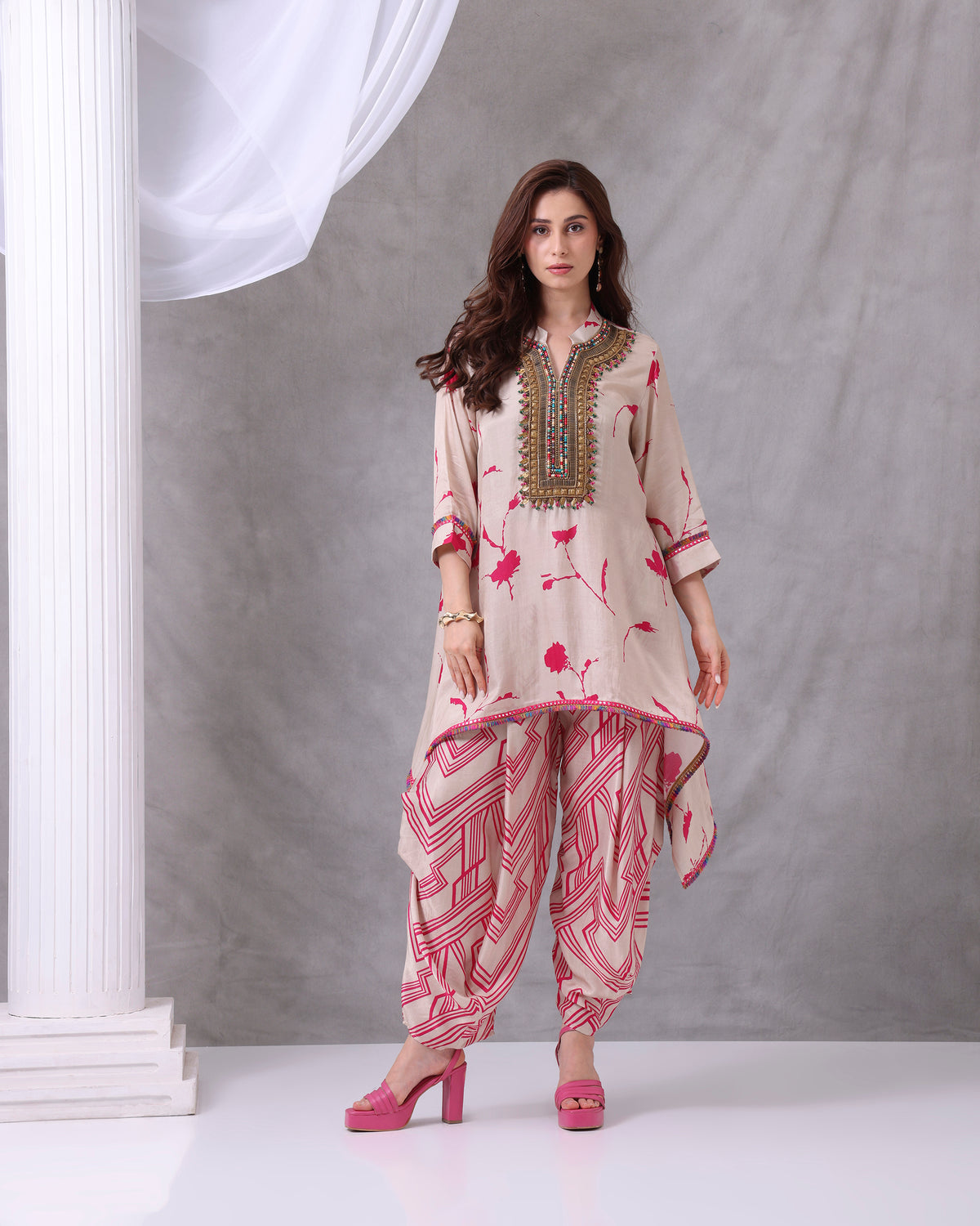 Floral Geomteric Bohemian Pants Set