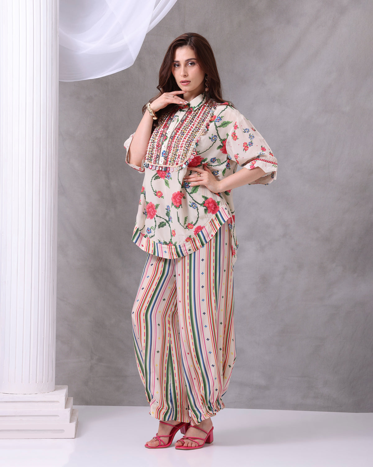 Pixel Print Bohemian Coord Set