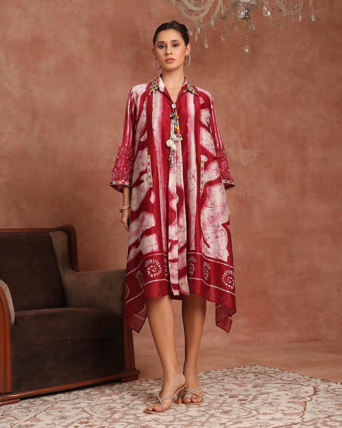 Red Batik Bohemian Dress