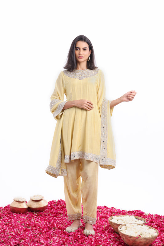 Anarkali Dupatta set with Narrow Salwar set