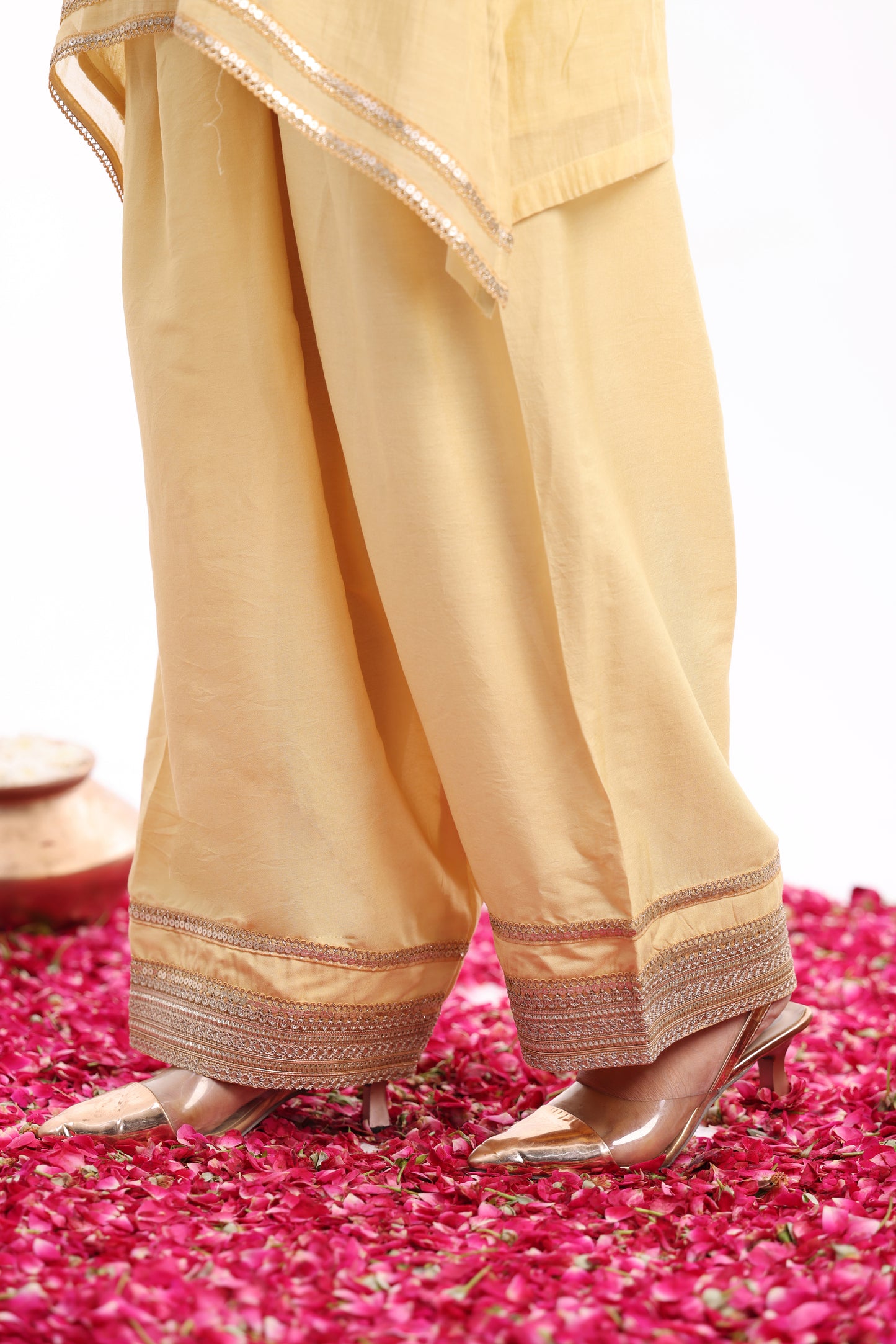 U Cut short length shirt, with Farsi salwar