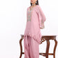 U Cut short length shirt, Potli with Farsi Salwar