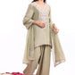 U Cut short length shirt, Dupatta with Farsi salwar