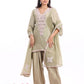 U Cut short length shirt, Dupatta with Farsi salwar