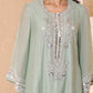Straight short length shirt, Potli with Farsi salwar