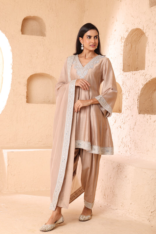 Anarkali dupatta set, Dupatta with Narrow Salwar set