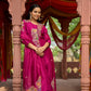 Deep Fuschia Organza Embroidered Kurta Set