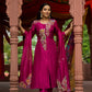 Deep Fuschia Organza Embroidered Kurta Set