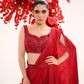 Red Sharara Saree