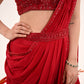 Red Sharara Saree