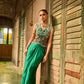 Multicolour Blouse and Draped Skirt Set