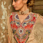 Gold Tissue Embroidered Kaftan with Satin Draped Skirt