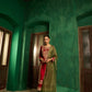Scarlet Red and Deep Olive Kurta Set
